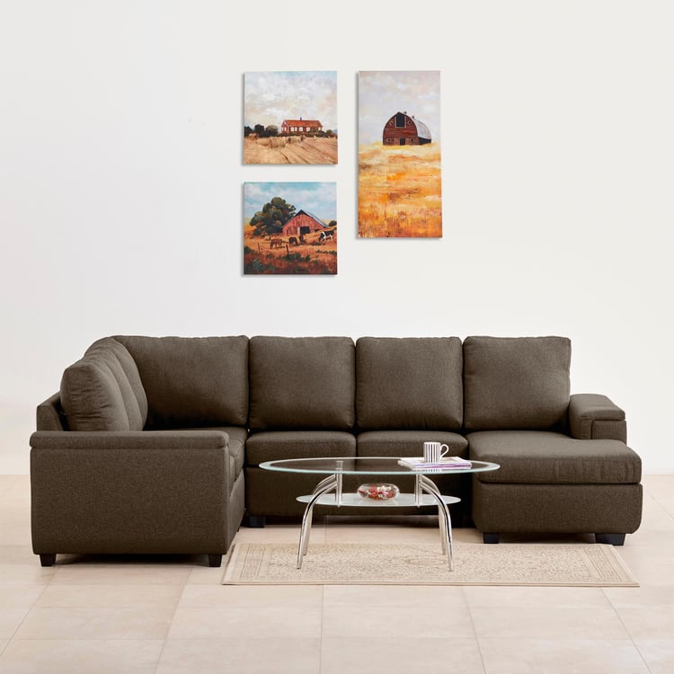 Signature NXT Fabric 6-Seater Sectional Sofa with Right Chaise - Brown