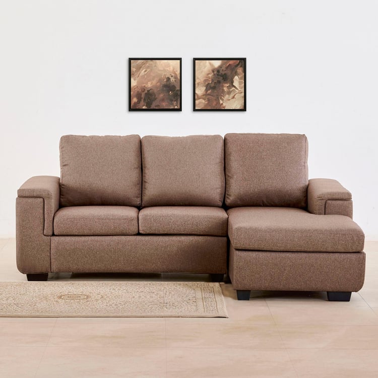 Signature NXT Fabric 2-Seater Sectional Sofa with Right Chaise - Brown