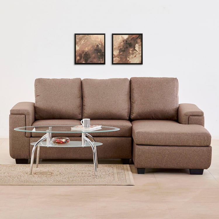 Signature NXT Fabric 2-Seater Sectional Sofa with Right Chaise - Brown