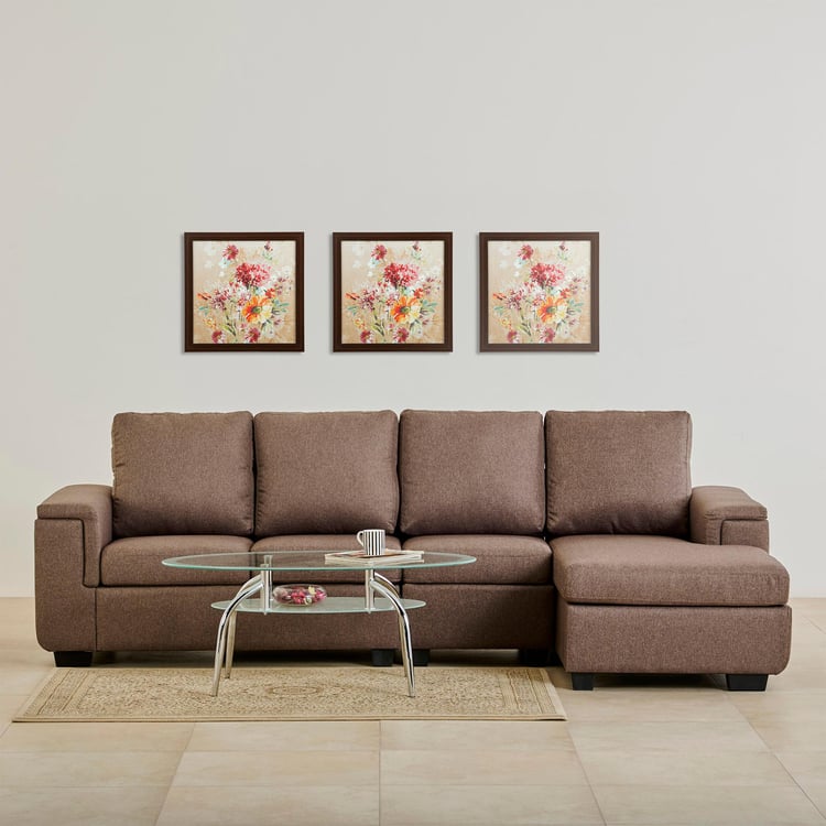 Signature NXT Arden Fabric 3-Seater Sectional Sofa with Right Chaise - Brown