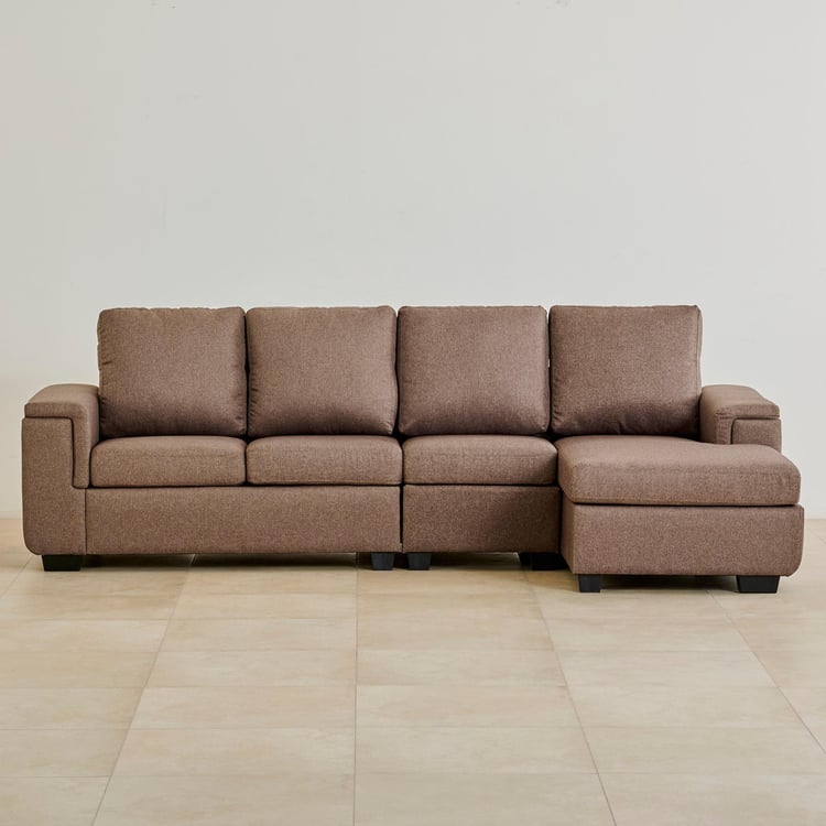 Signature NXT Arden Fabric 3-Seater Sectional Sofa with Right Chaise - Brown