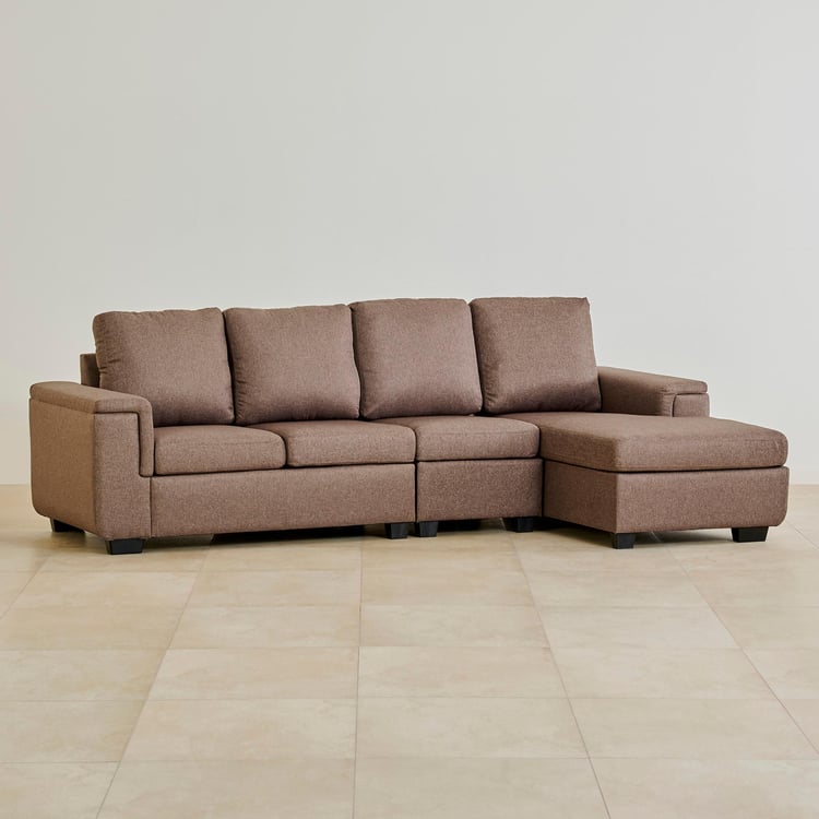 Signature NXT Arden Fabric 3-Seater Sectional Sofa with Right Chaise - Brown