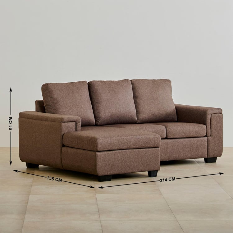 Signature NXT Fabric 2-Seater Sectional Sofa with Left Chaise - Brown