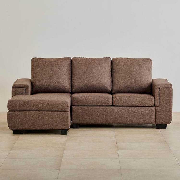 Signature NXT Fabric 2-Seater Sectional Sofa with Left Chaise - Brown