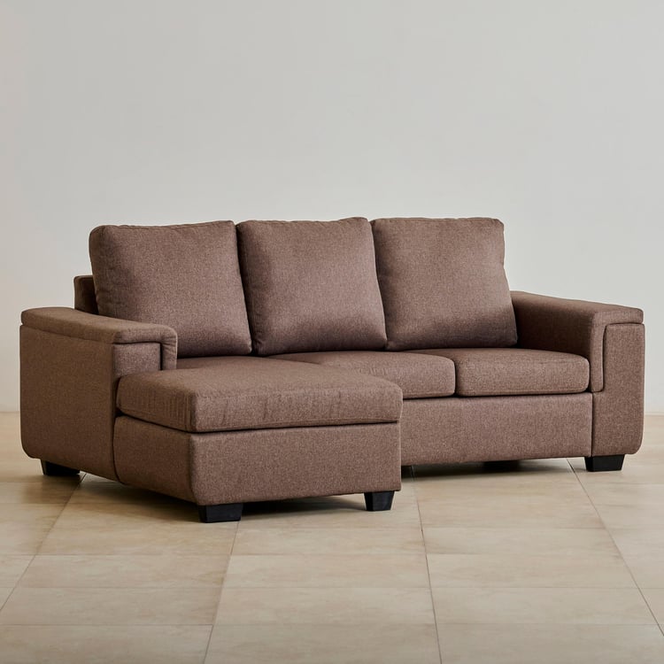 Signature NXT Fabric 2-Seater Sectional Sofa with Left Chaise - Brown