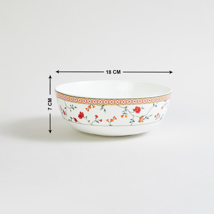 Lucas Floret White Printed Bone China Serving Bowl - 1.21L