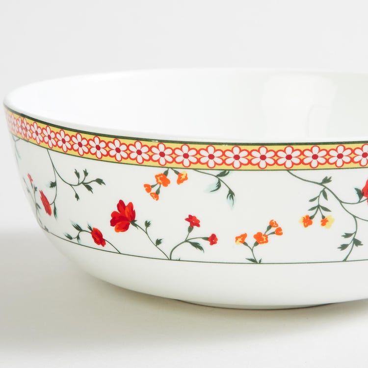 Lucas Floret White Printed Bone China Serving Bowl - 1.21L