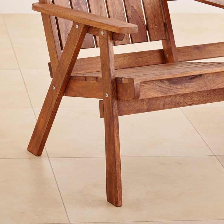 Jack and Jill Mango Wood 2-Seater Outdoor Chair - Brown