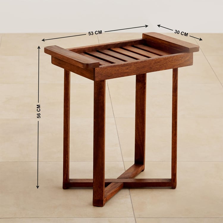 Romero Mango Wood Garden Tray Table - Brown