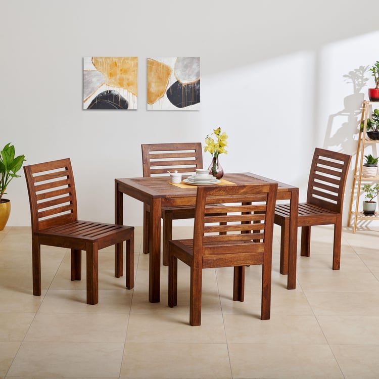 Romero Mango Wood 4-Seater Outdoor Table - Brown