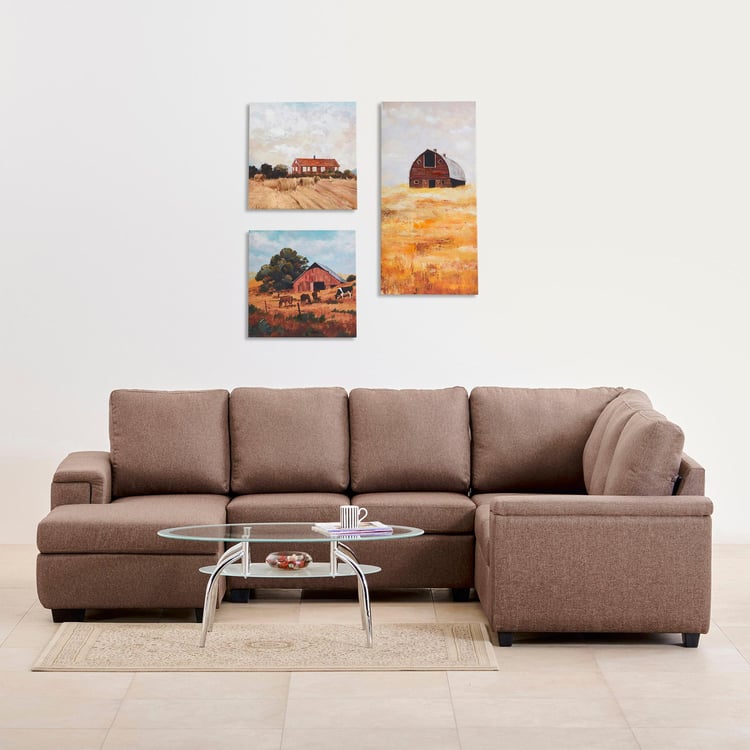 Signature Fabric 5-Seater Sectional Sofa with Left Chaise - Brown