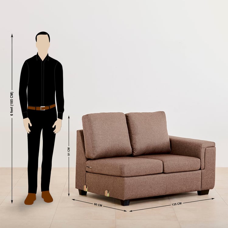 Signature Fabric 5-Seater Sectional Sofa with Left Chaise - Brown