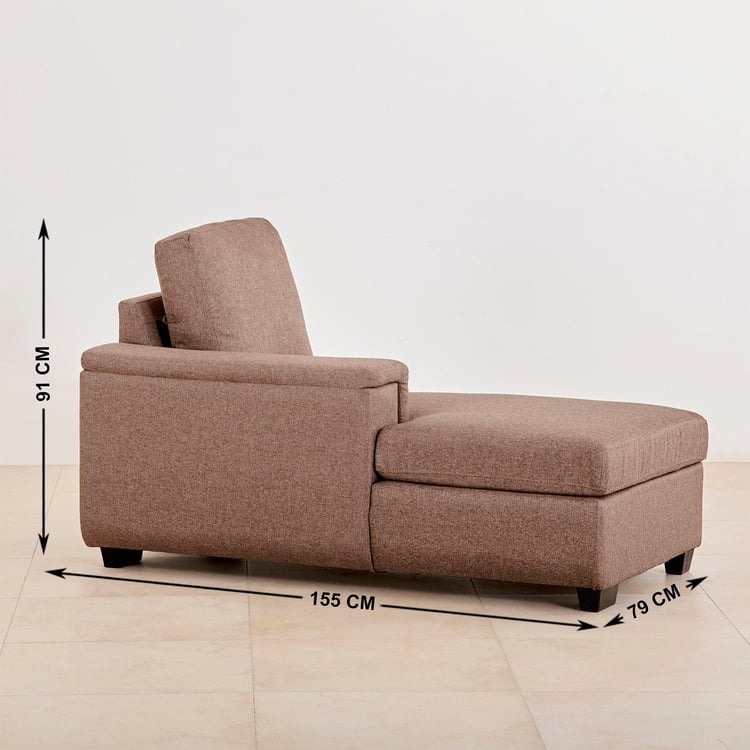 Signature Fabric 5-Seater Sectional Sofa with Left Chaise - Brown