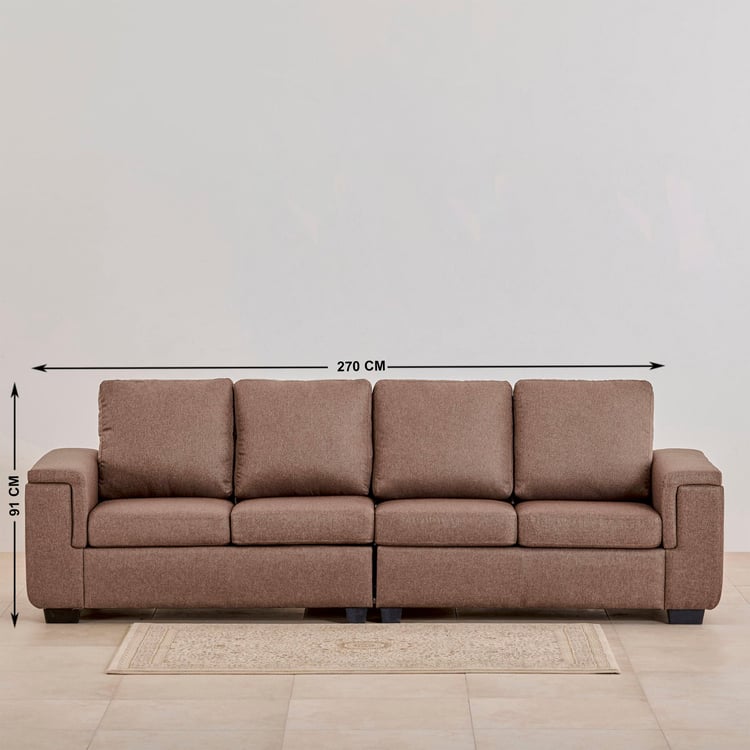 Signature Arden Fabric 4-Seater Sectional Sofa - Brown