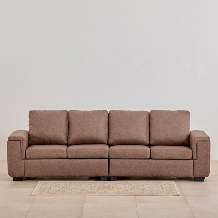 Signature Arden Fabric 4-Seater Sectional Sofa - Brown