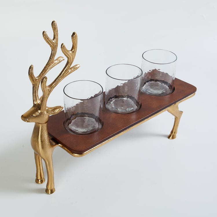 Tropical Paradise Metal Reindeer Votive Holder