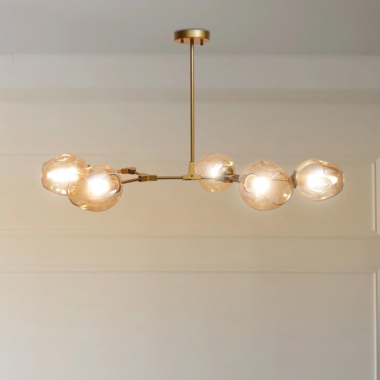 Melody Lustre Metal and Glass Ceiling Lamp