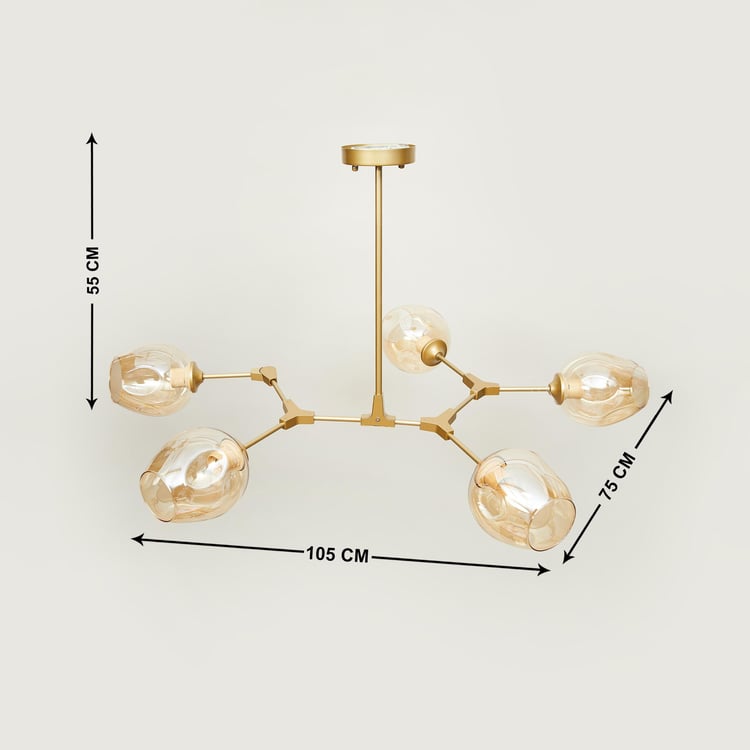 Melody Lustre Metal and Glass Ceiling Lamp