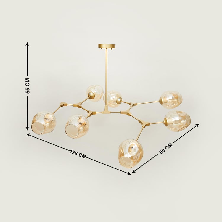 Melody Lustre Metal and Glass Ceiling Lamp