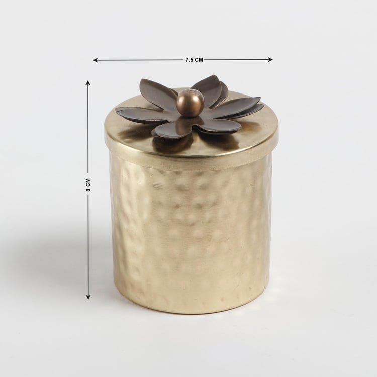 Vrindawan Metal Oil Burner and Jar Candle Set