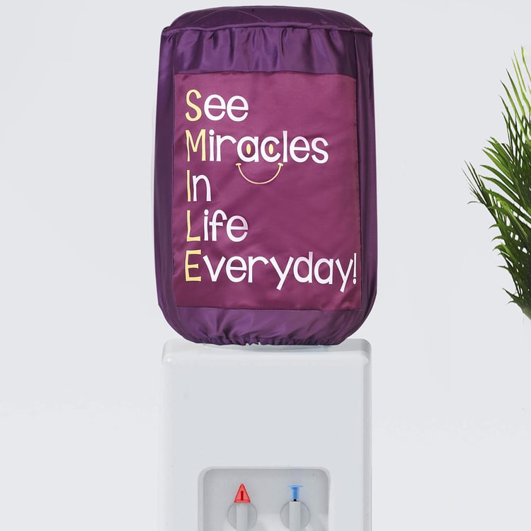 SWAYAM Summer Maroon Printed Water Bottle Can Elasticated Cover - 20 L