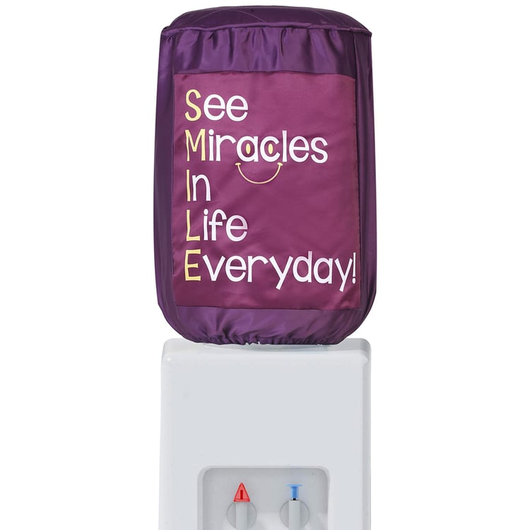 SWAYAM Summer Maroon Printed Water Bottle Can Elasticated Cover - 20 L