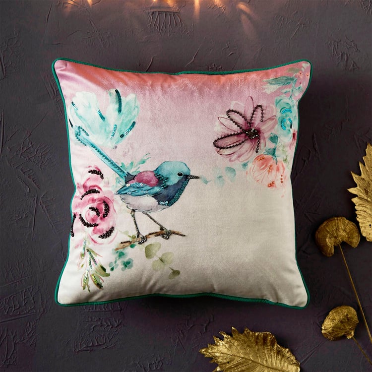 Moksha Thea Embellished Cushion Cover - 40x40cm