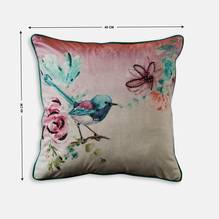 Moksha Thea Embellished Cushion Cover - 40x40cm