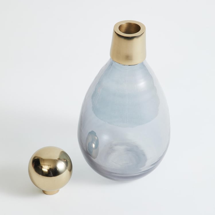 Splendid Glass Decorative Canister with Metal Lid