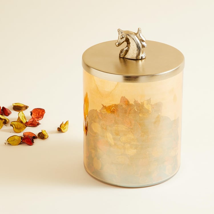 Tropical Paradise Glass Horse Canister