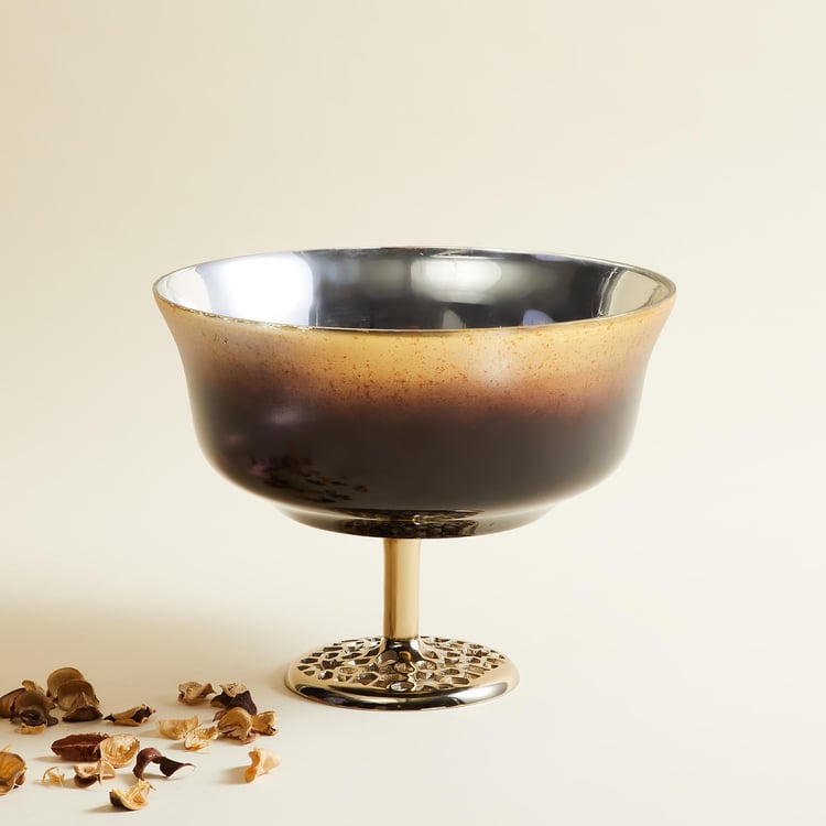 Mystique Glass Decorative Bowl with Stand