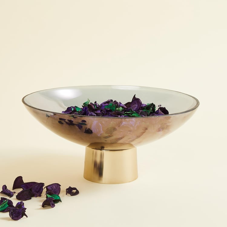 Splendid Glass Decorative Platter with Stand