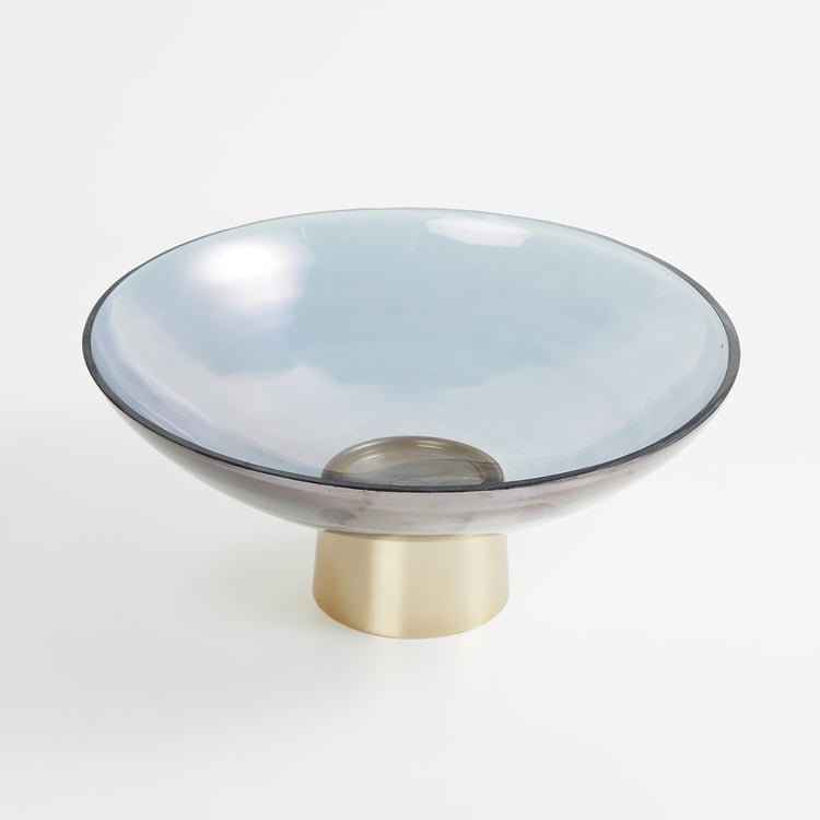 Splendid Glass Decorative Platter with Stand