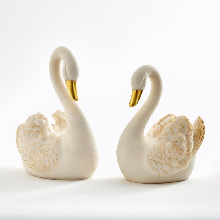 Magnus Set of 2 Polyresin Swan Figurines