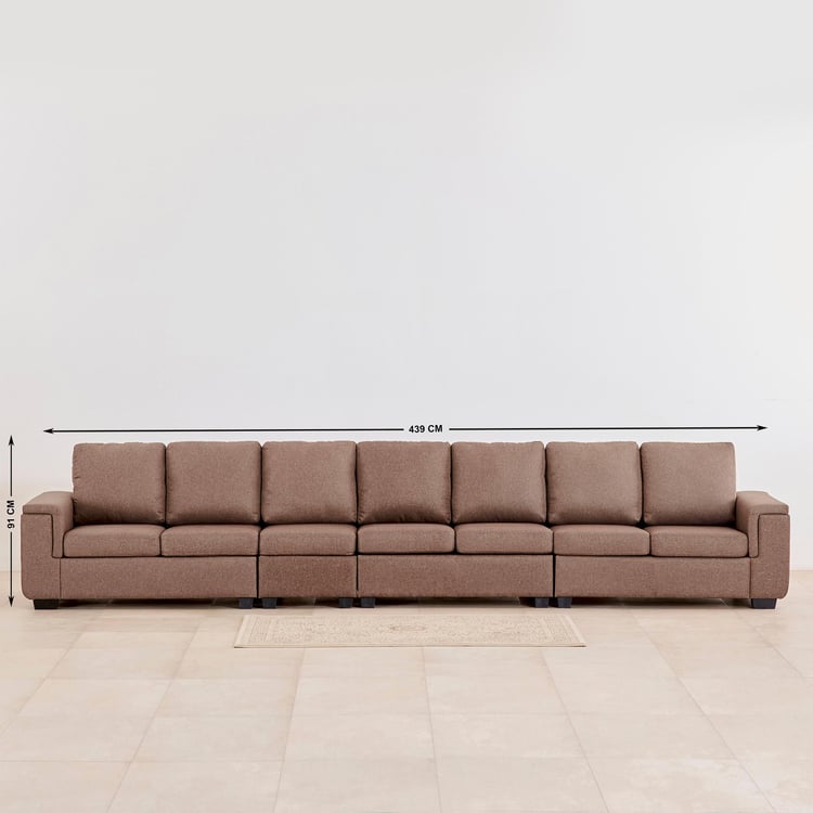 Signature Fabric 7-Seater Sectional Sofa - Brown