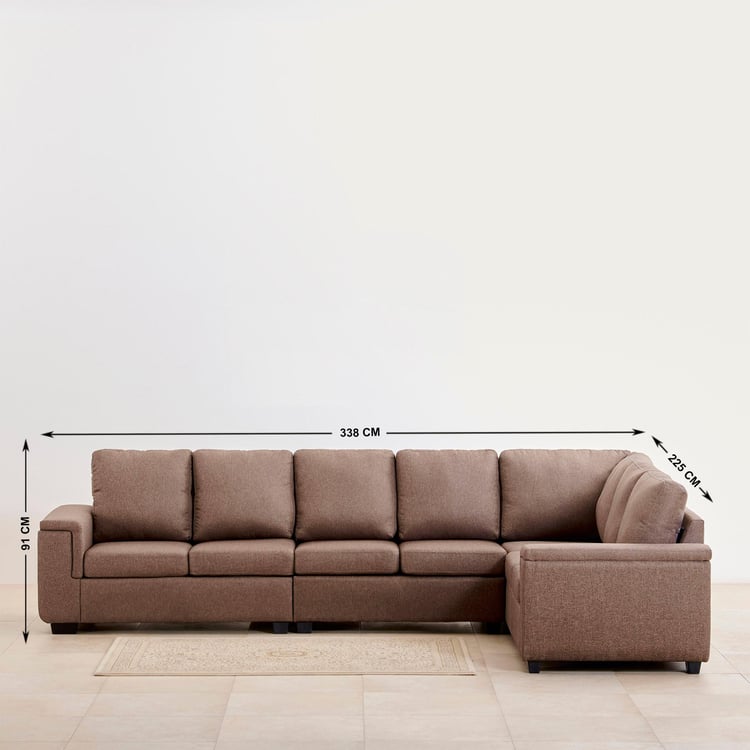 Signature Nxt Arden Fabric 7-Seater Right Corner Sectional Sofa - Brown