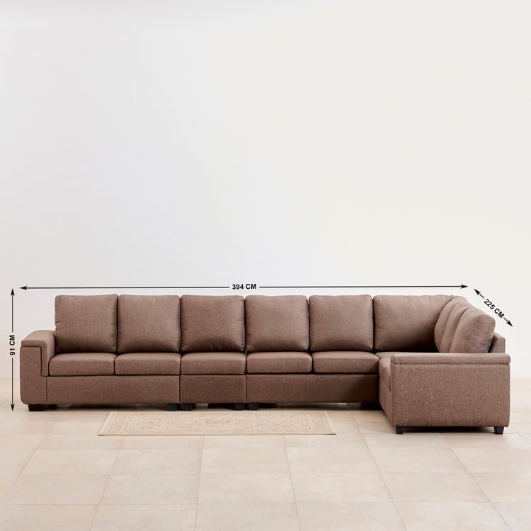 Signature Nxt Arden Fabric 7-Seater Right Corner Sectional Sofa - Brown