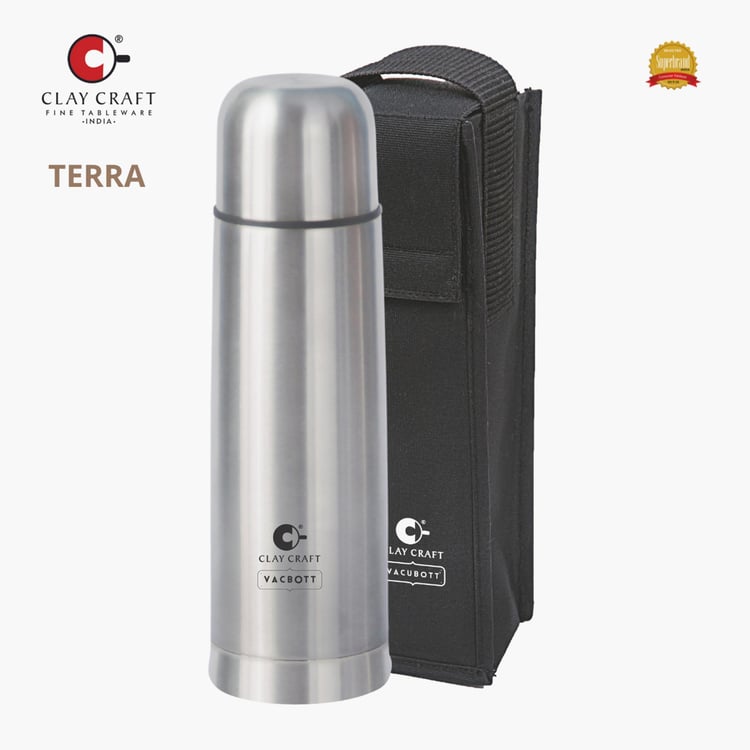 Clay Craft  ZURI Thermosteel Flask Vacuum Insulated 1L Silver