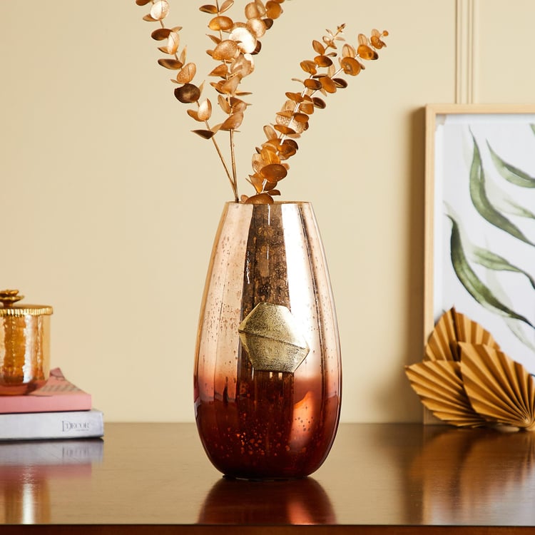 Eternity Brown Printed Aluminium Oval Vase