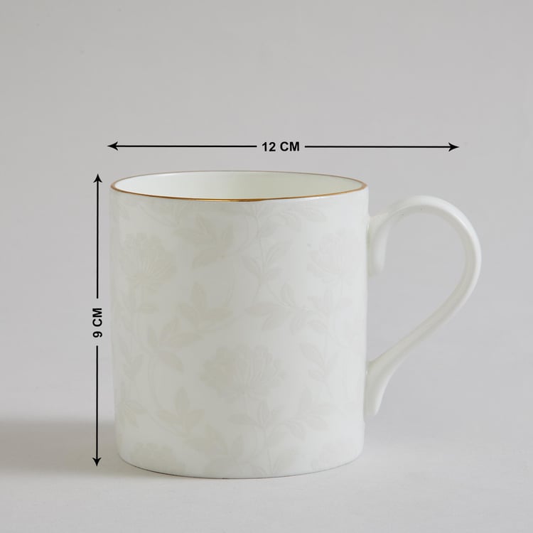 Altius Blomma Bone China Embossed Mug - 350ml