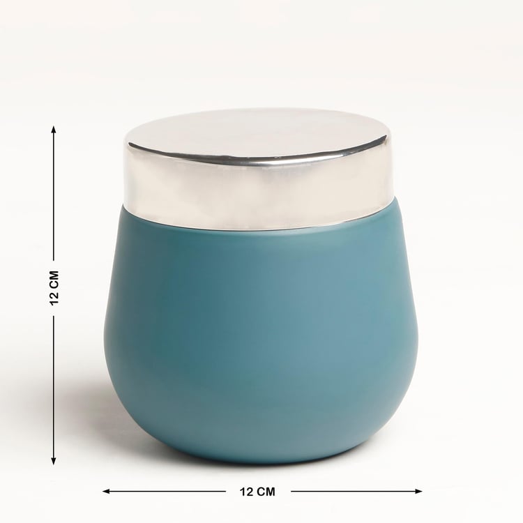 Food Icon Blue Solid Stainless Steel Canister - 900 ml - Set of 3