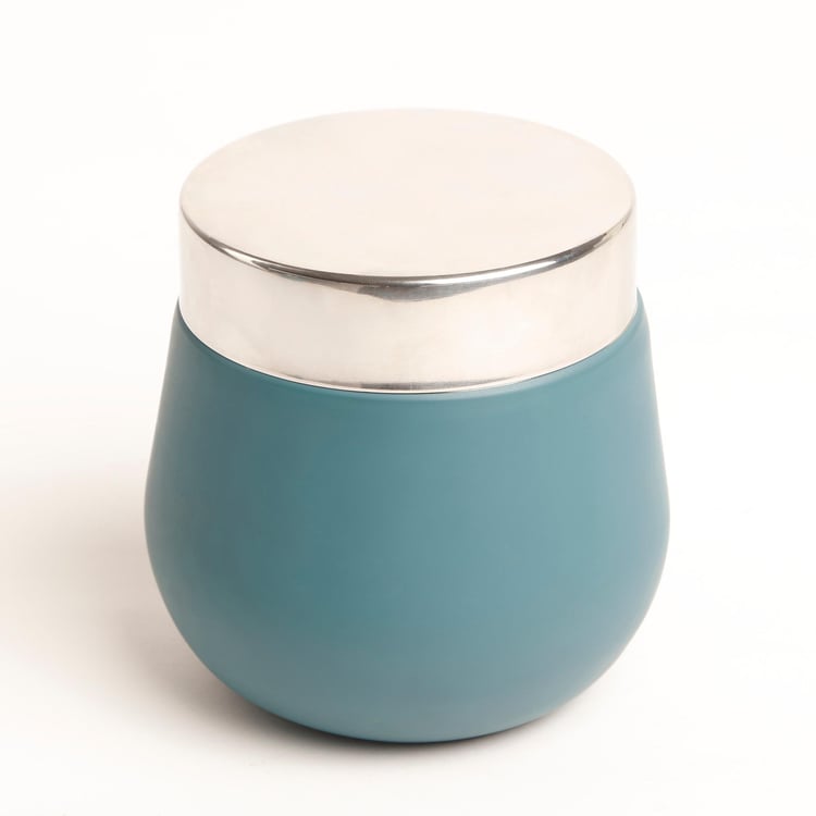 Food Icon Blue Solid Stainless Steel Canister - 900 ml - Set of 3