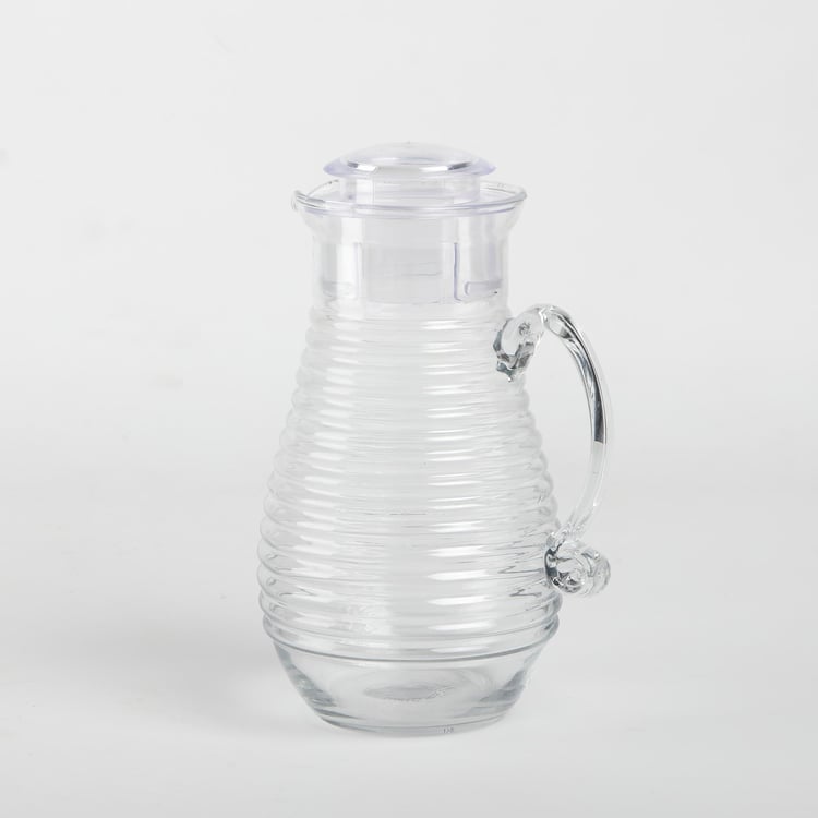 Tuscany Bemica Ribbed Glass Jug with Lid - 1.5L