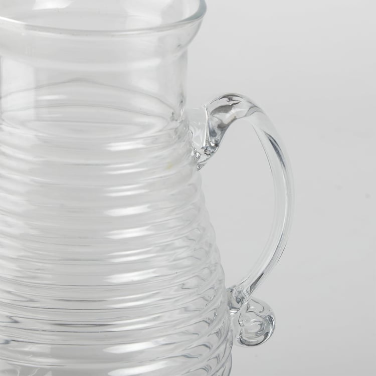 Tuscany Bemica Ribbed Glass Jug with Lid - 1.5L