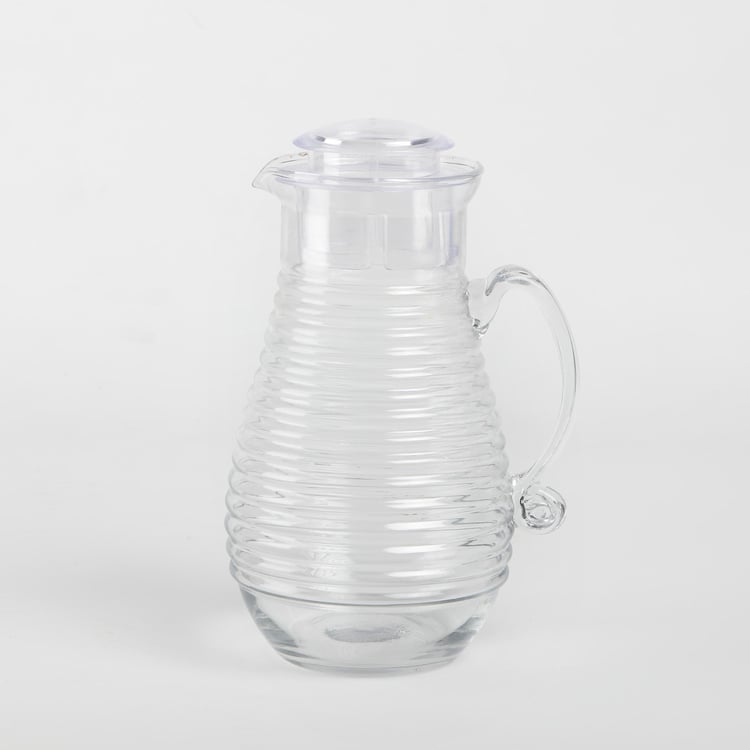 Tuscany Bemica Ribbed Glass Jug with Lid - 1.5L