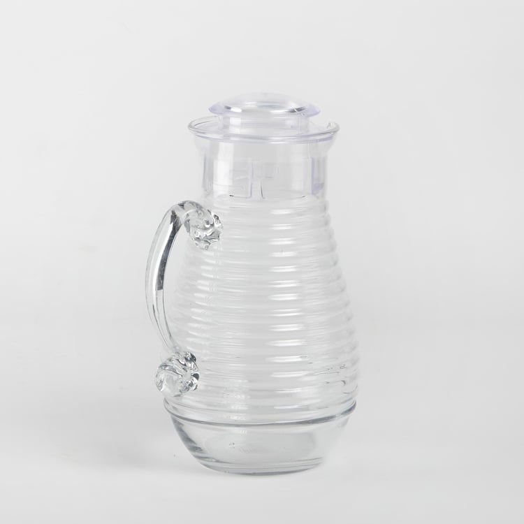 Tuscany Bemica Ribbed Glass Jug with Lid - 1.5L