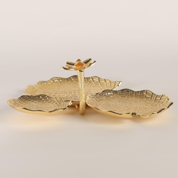 Majestic Aluminium Lotus Leaf Decorative Platter