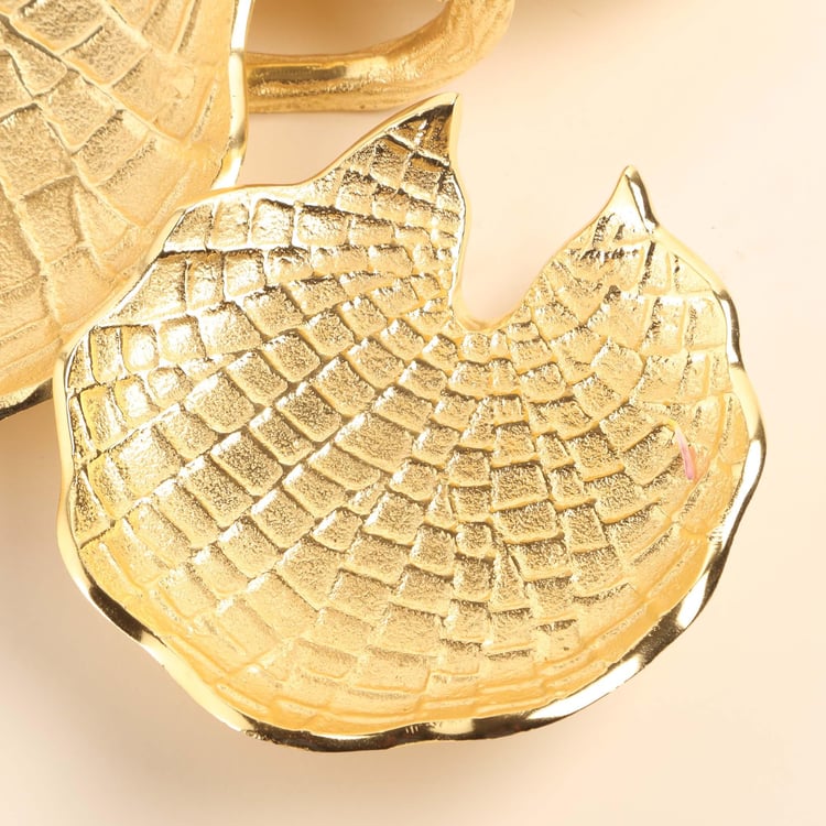 Majestic Aluminium Lotus Leaf Decorative Platter