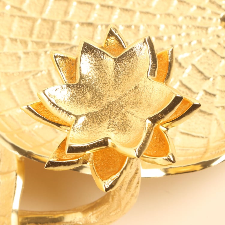 Majestic Aluminium Lotus Leaf Decorative Platter