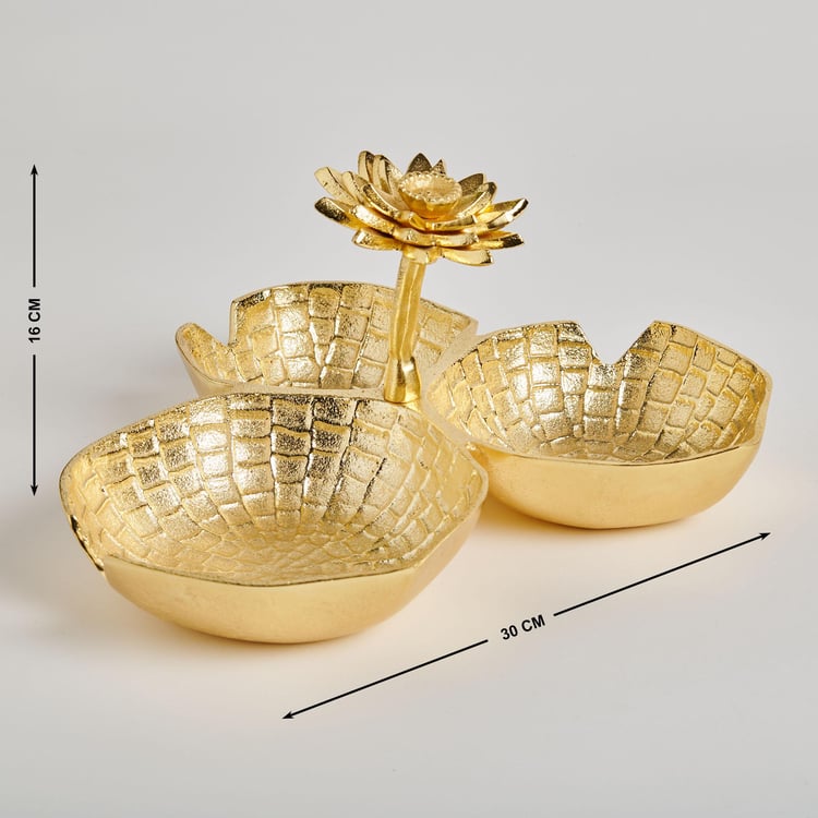 Majestic Aluminium Lotus Leaf Decorative Bowl